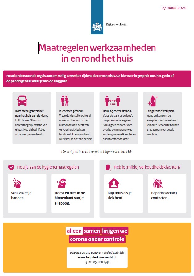 Protocol Samen veilig doorwerken voor bouw- en technieksector van kracht